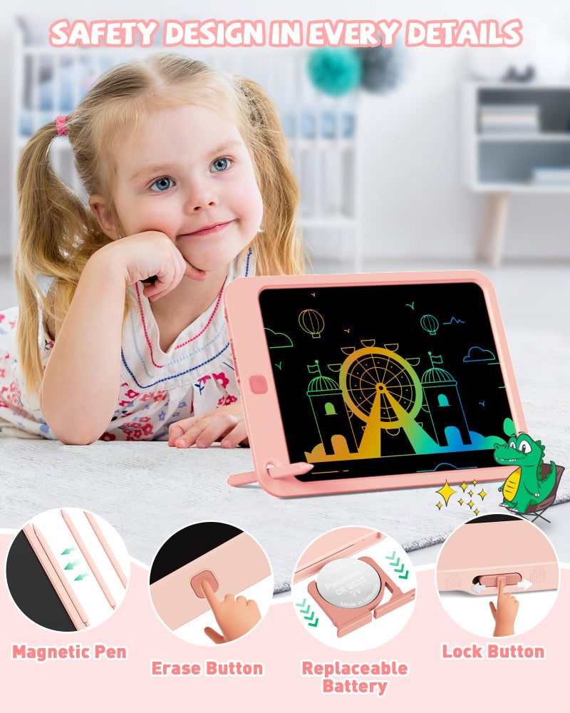 KOKODI LCD الكتابة اللوحي للأطفال 10 بوصة الرسم اللوحي الملونة التعليمية تعلم ألعاب الأطفال لعمر 3-12 سنة طفل صغير خربش مجلس اللوازم المدرسية للفتيات هدايا عيد ميلاد 5-7 - Image 4